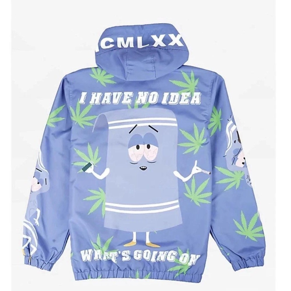 Members Only South Park Towelie Windbreaker Size M Graphic Jacket Retro Pop